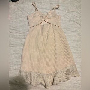 SHEIN Cream Dress with Ruffle Hem